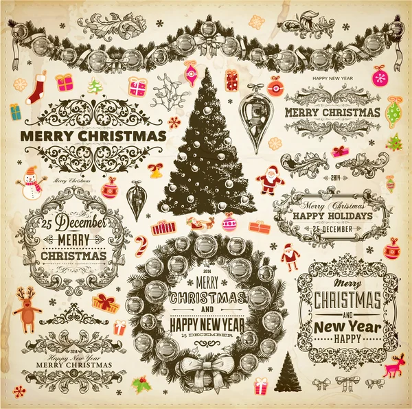 Christmas decoration collection — Stock Vector