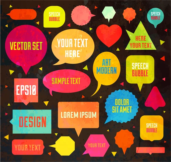 Tekstballonnen vector set voor vintage webdesign. — Stockvector