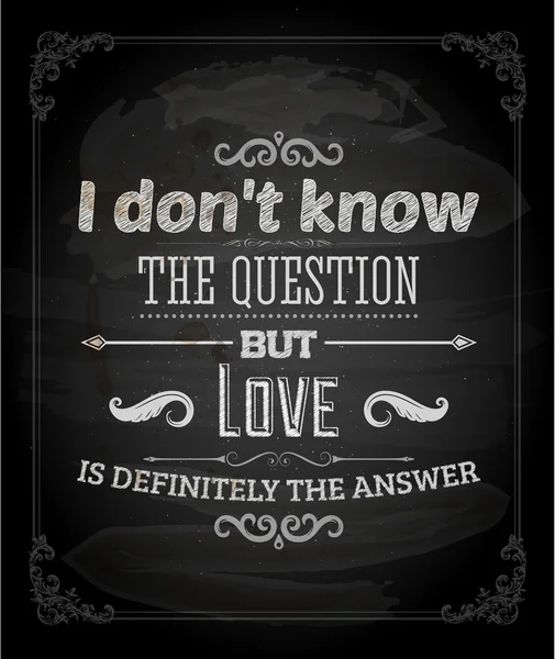 質問を知っていないが、愛は間違いなく答え — ストックベクタ