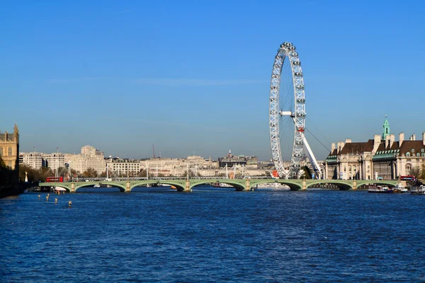 Thames ve London Eye — Stok fotoğraf