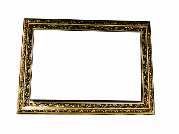 Quadro de ouro isolado branco — Fotografia de Stock