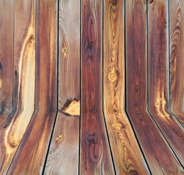 ahşap duvar ve ahşap yerde Oda