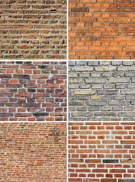 Collage of diferent brick wall — Stock Photo, Image