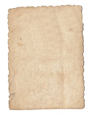 Beyaz bir arka plan üzerinde izole eski kahverengi kağıt.