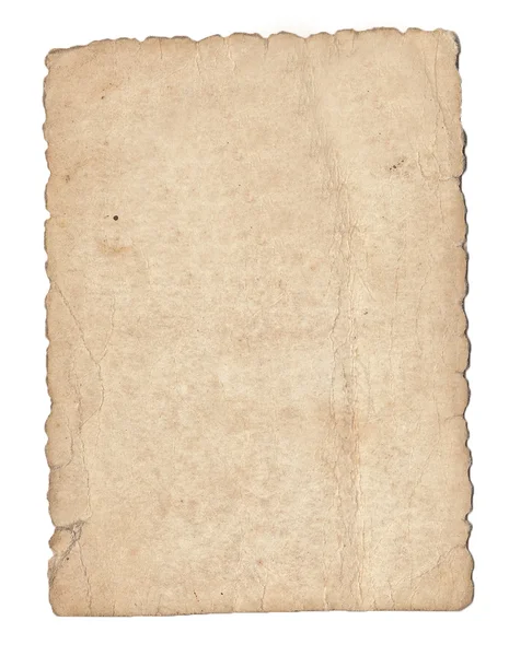 Oud bruin papier geïsoleerd op een witte achtergrond. — Stockfoto