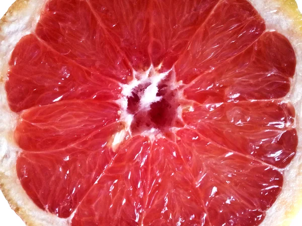 Slice of grapefruit isolated on white background — Stock Photo, Image