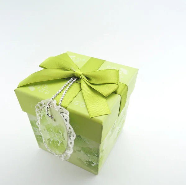 Green box for gift — Stock Photo, Image