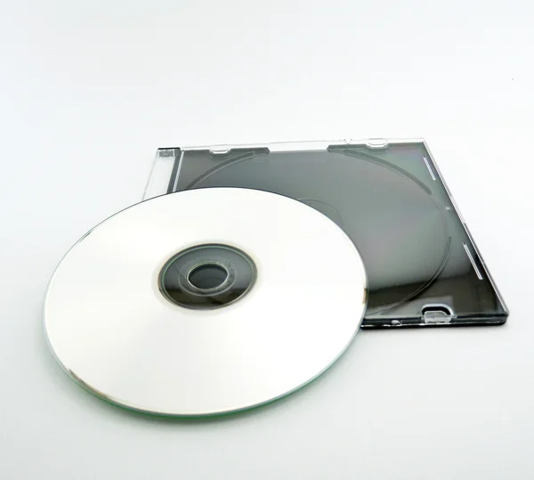 CD-Disk und Box isoliert auf weißem Hintergrund — Stockfoto