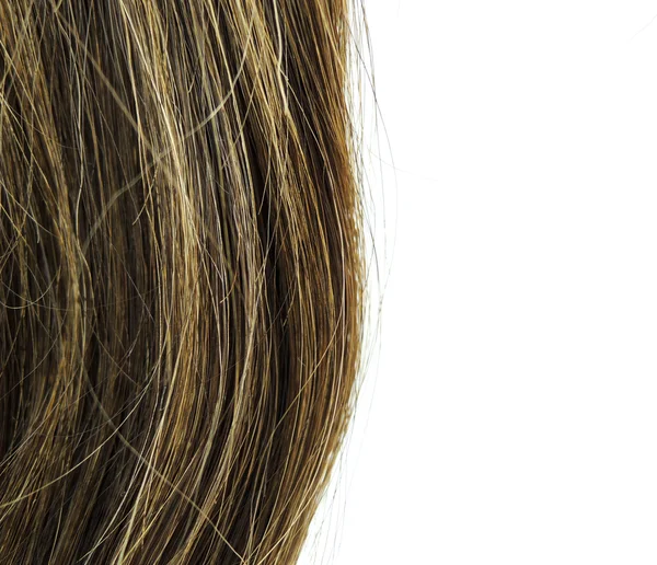 Textura vlasů hnědá žena s ukázkovým textem — Stock fotografie