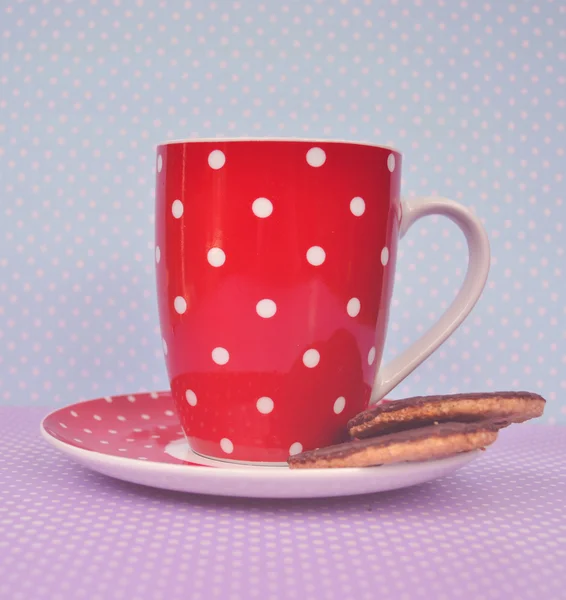 Biscuits vintage et tasse de café — Photo