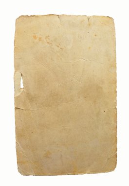 Beyaz arkaplanda izole edilmiş eski kağıt