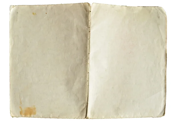 An old book with blank vintage stained pages — Stock Photo, Image