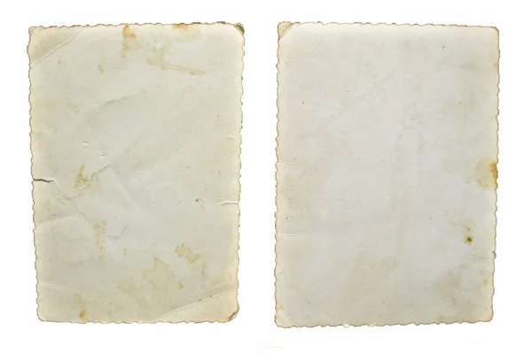 Две старые винтажные бумаги изолированы на белом фоне — стоковое фото