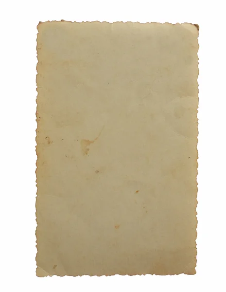 Régi papír elszigetelt fehér háttér — Stock Fotó