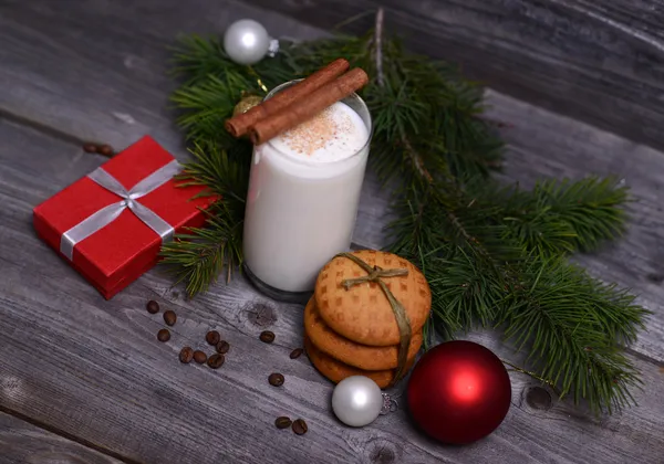 Christmas morning and new year on wooden — Stock Photo, Image
