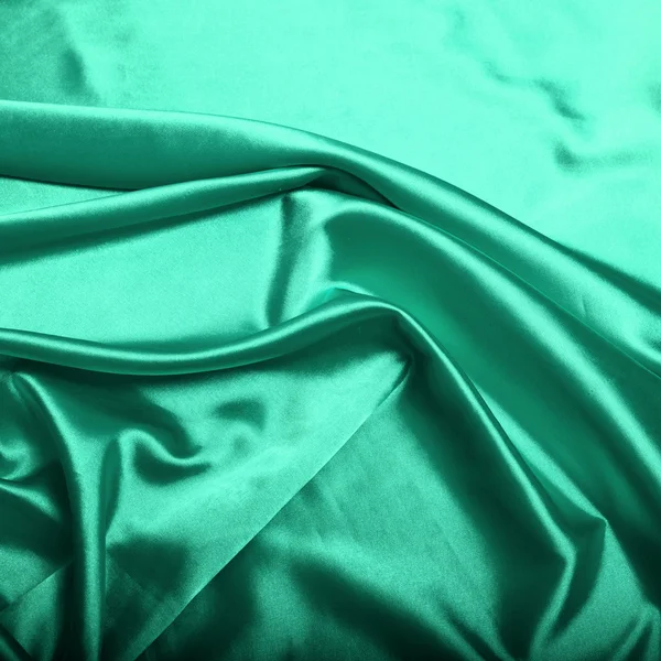 绿色丝绸背景 — 图库照片