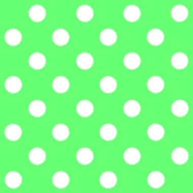 yeşil zemin üzerine beyaz puantiyeli boyalı