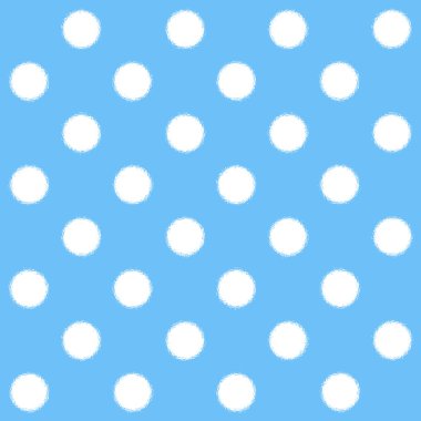 hafif mavi zemin üzerine beyaz puantiyeli boyalı