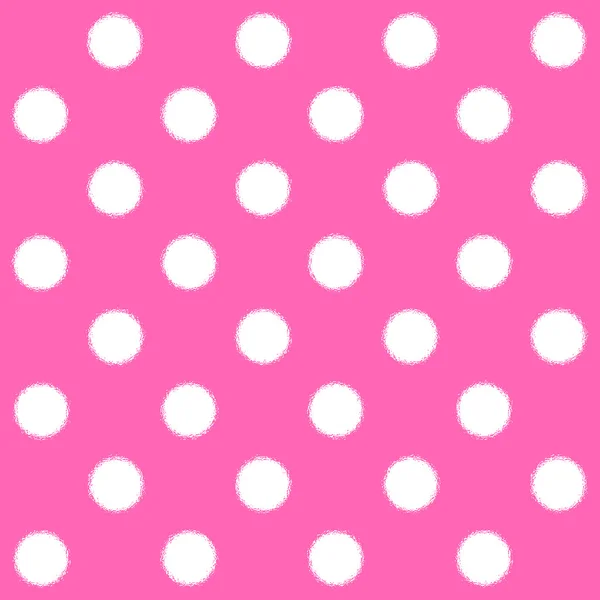 Pintado Branco Polka Dot em fundo rosa — Fotografia de Stock