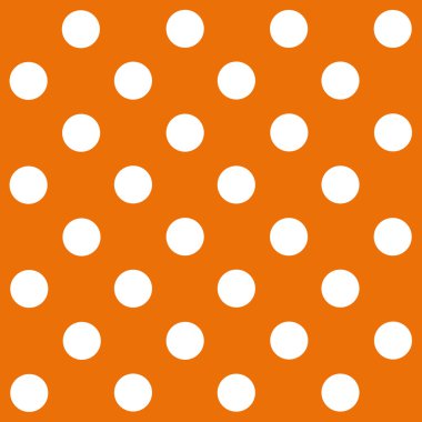 Turuncu zemin üzerine beyaz puantiyeli