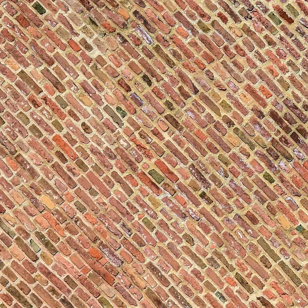 Red diagonal brick wall background — Stock Photo, Image