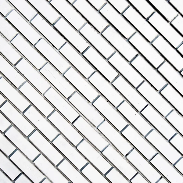 Muro di mattoni diagonale bianco — Foto Stock