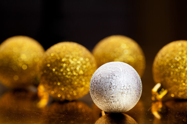 Christmass balls on dark background