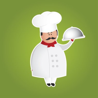 Şirin chef (aşçı) vektör karakter