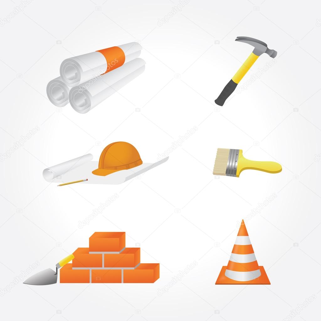 Construction icons set