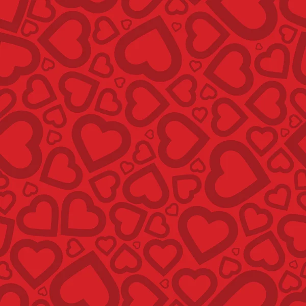 Bright red heart seamless background pattern — Stock Vector