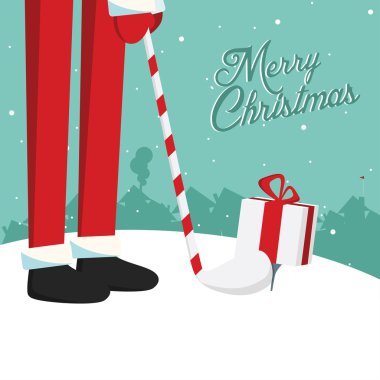 komik retro vintage neşeli Noel Kartpostalı