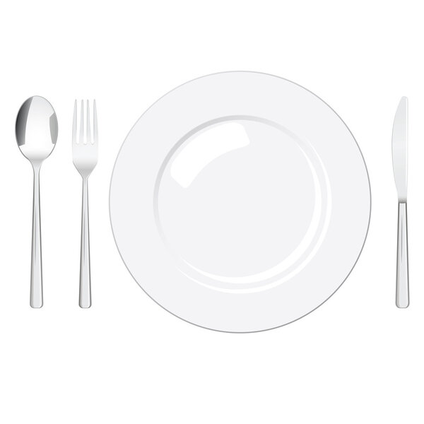 Реалистичный набор посуды изолирован на белом фоне
.