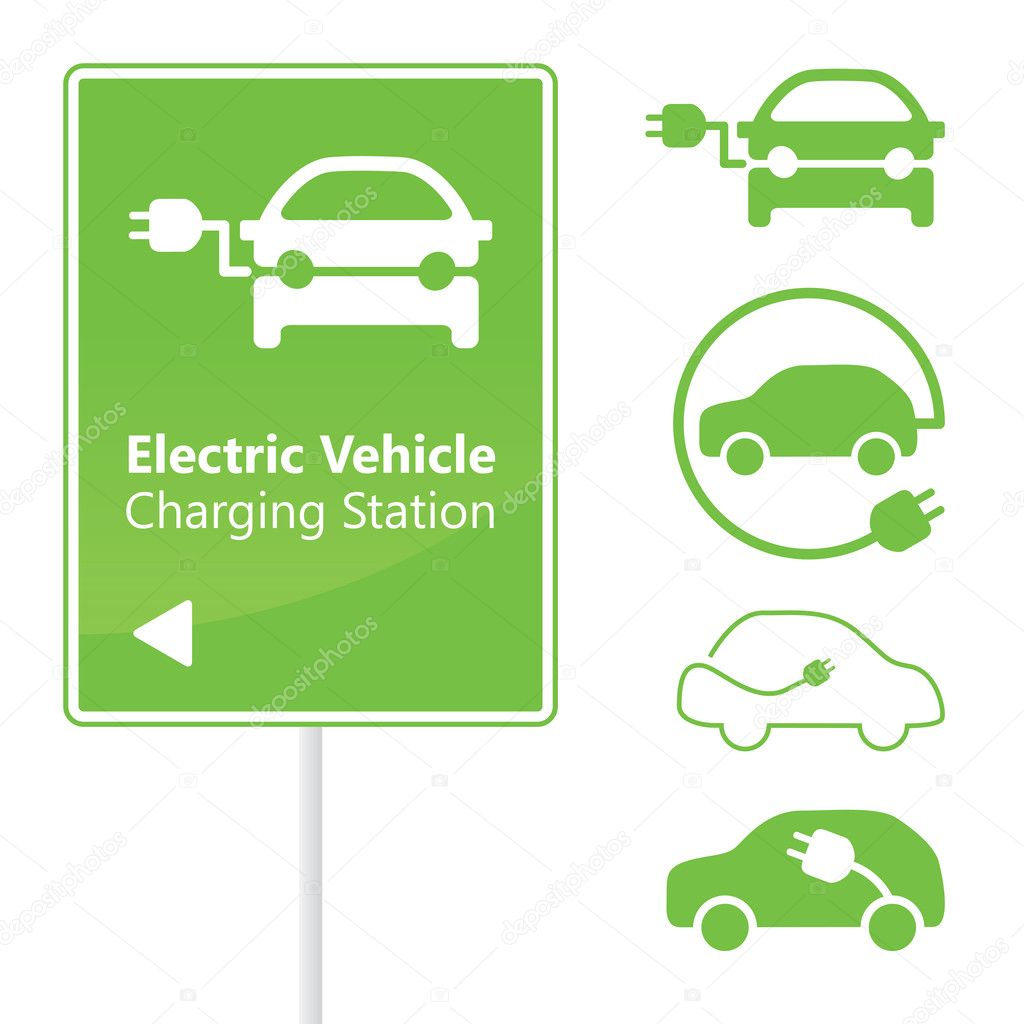 Electric Vehicle Charging Station road sign template