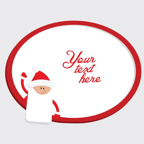 Red and white christmas border with Santa Claus — Stock Vector