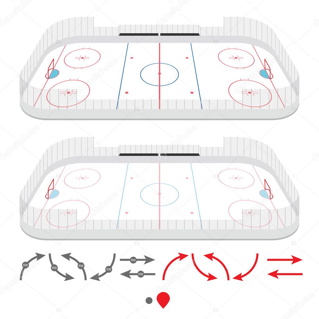 Patinoire de hockey sur glace isométrique image vectorielle par ivan