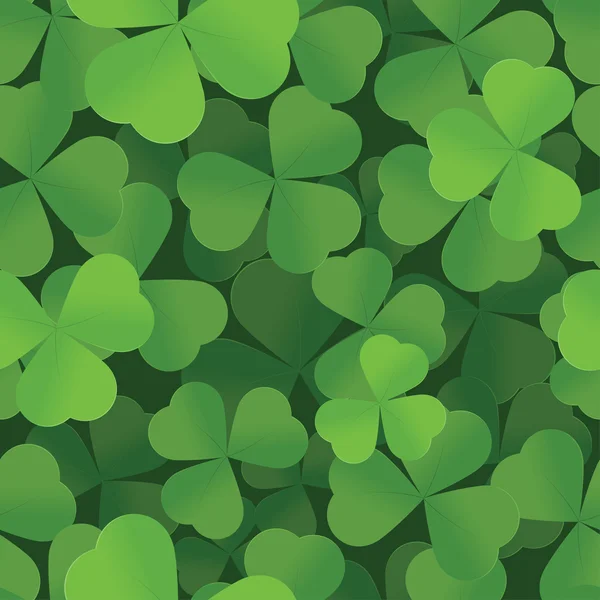 Ημέρα του St. Patrick τριφύλλι ομοιογενές φόντο μοτίβο — Διανυσματικό Αρχείο