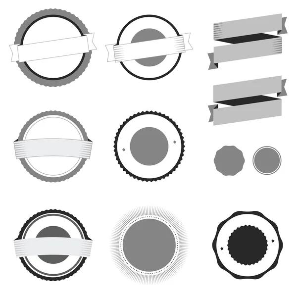 Set de etiquetas e insignias monocromas vintage — Vector de stock