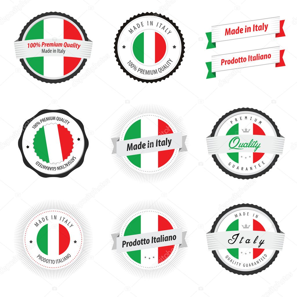 Made in Italy. Set of labels and badges