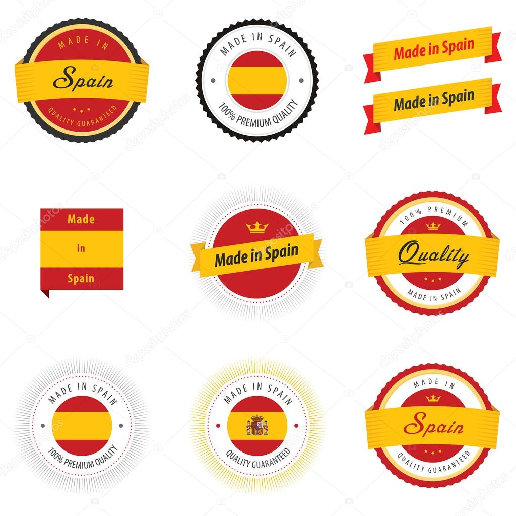 Made in Spain labels and badges