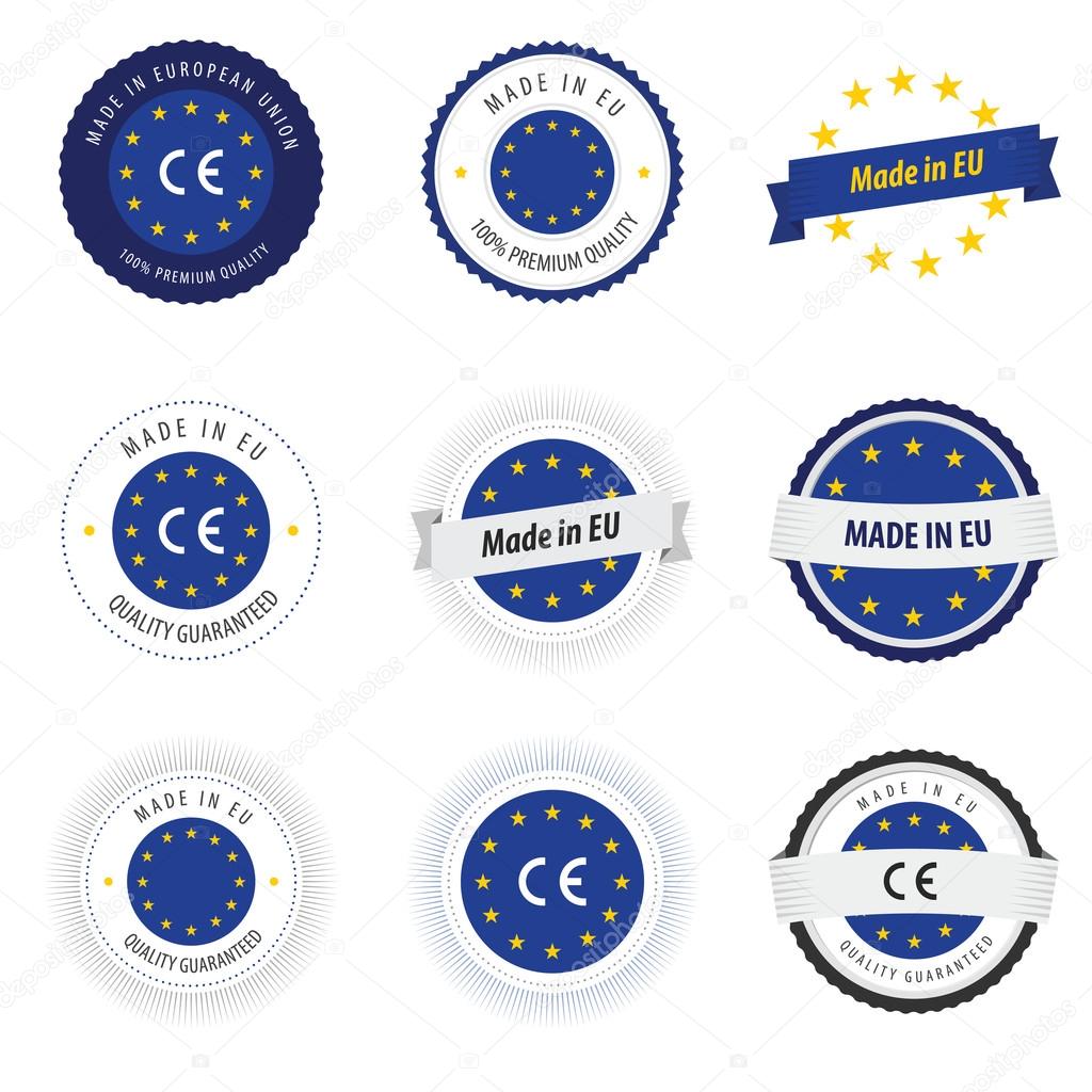 Made in EU labels, badges and stickers