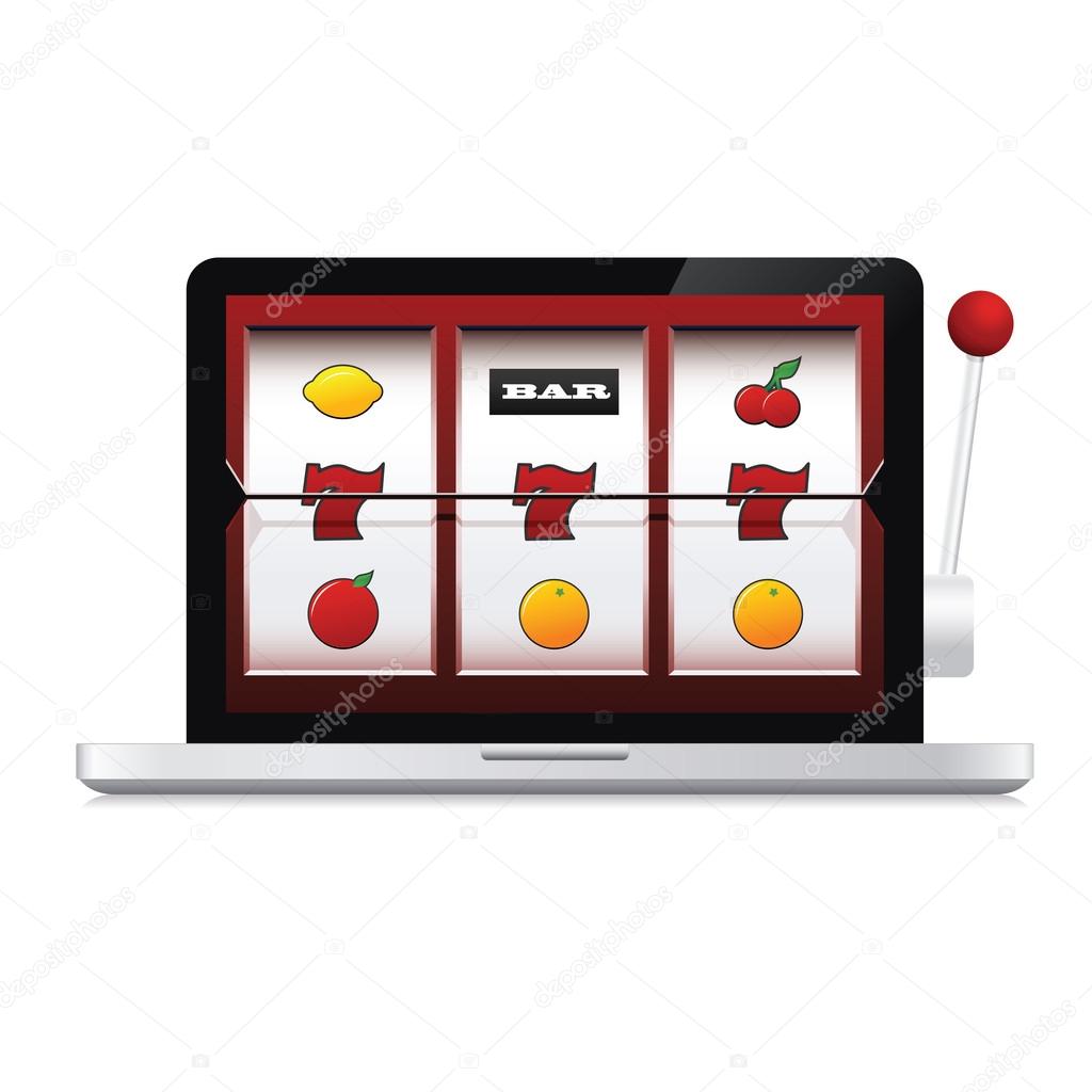 Abstract image of laptop online casino slot machine