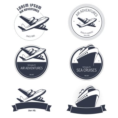 Vintage air and cruise tours labels and badges