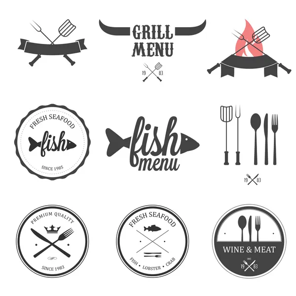 Restaurante menu conjunto de elementos de design — Vetor de Stock