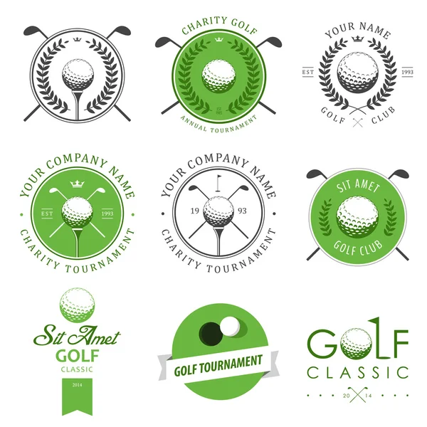 Set golf club labels en emblemen — Stockvector