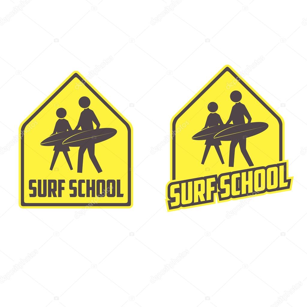 Surfing school logo