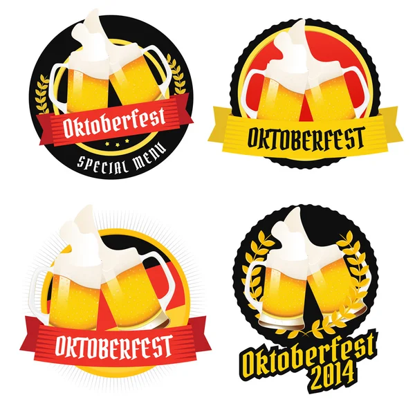 Ensemble d'étiquettes, de badges et d'éléments de menu Oktoberfest — Image vectorielle