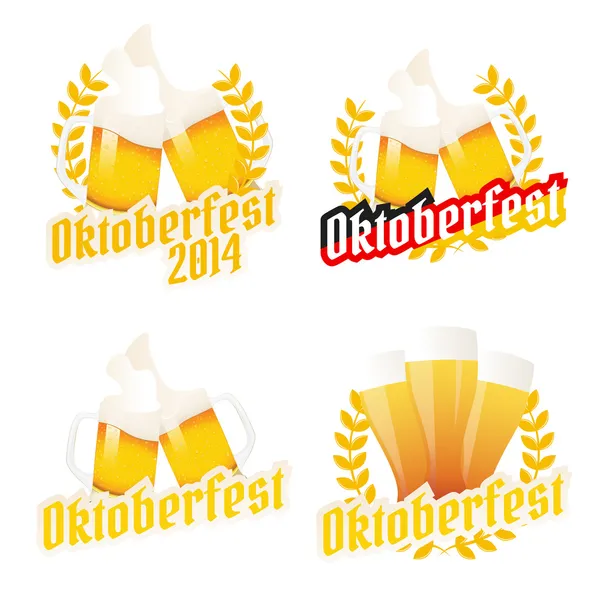 Set di etichette, badge ed elementi del menu dell'Oktoberfest — Vettoriale Stock