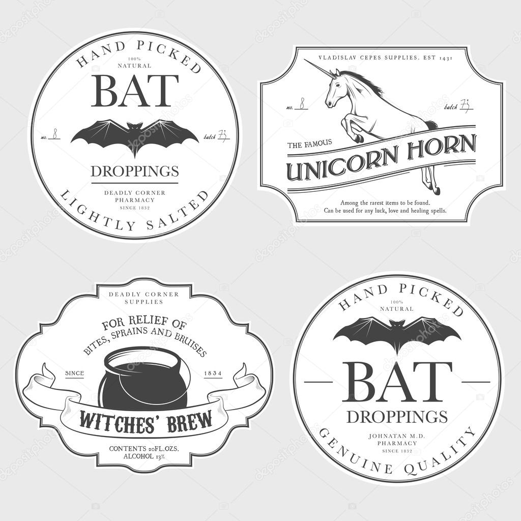 Funny Halloween potion labels