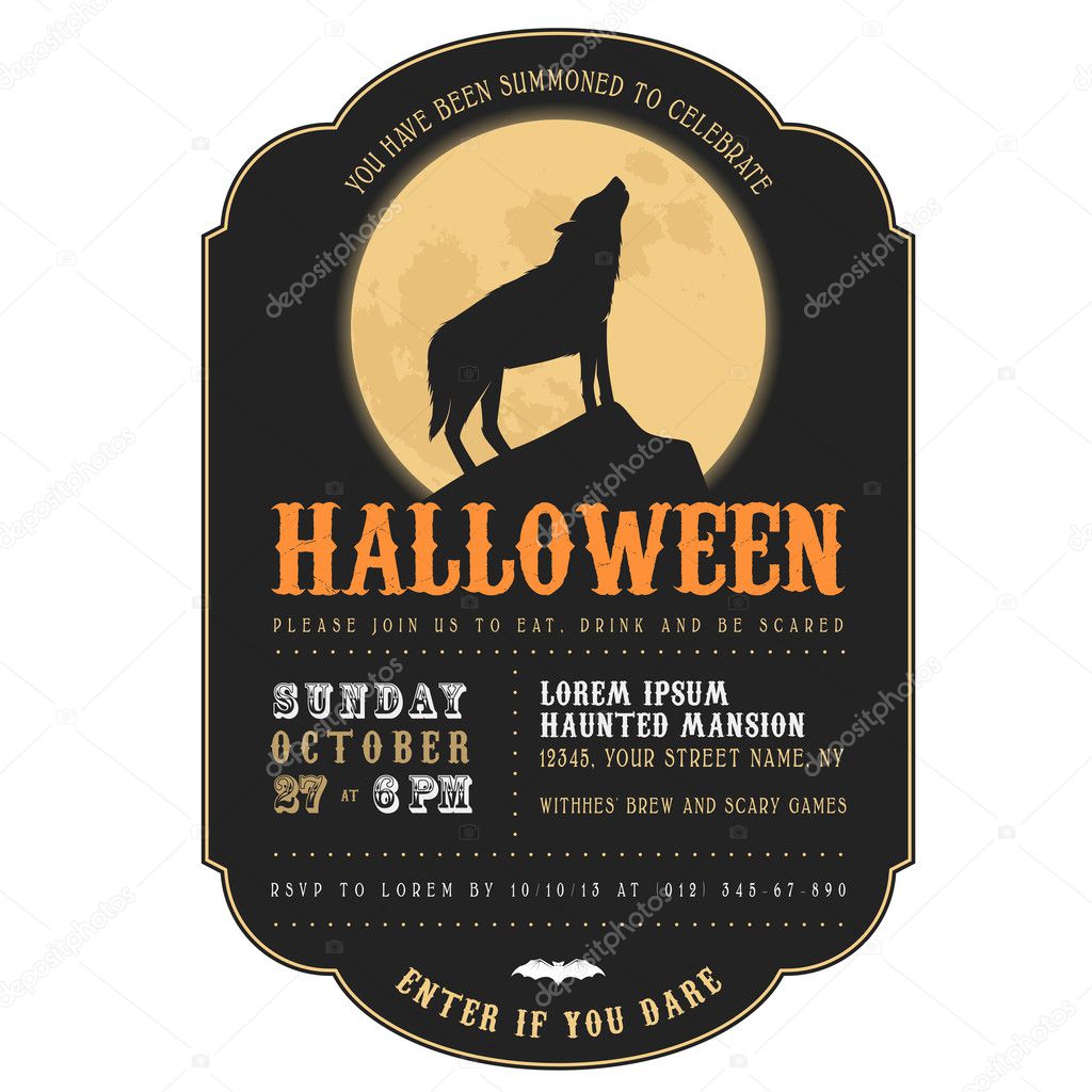 Vintage Halloween invitation