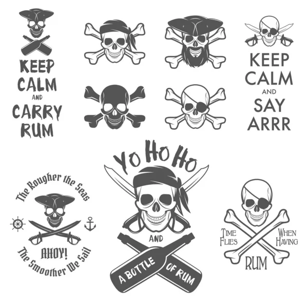 Conjunto de elementos de diseño pirata — Archivo Imágenes Vectoriales